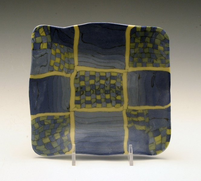 0329 Blue-yellow  check 9-patch ruffly dish.JPG