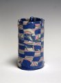 9_74 Blue and pink check tiny vase